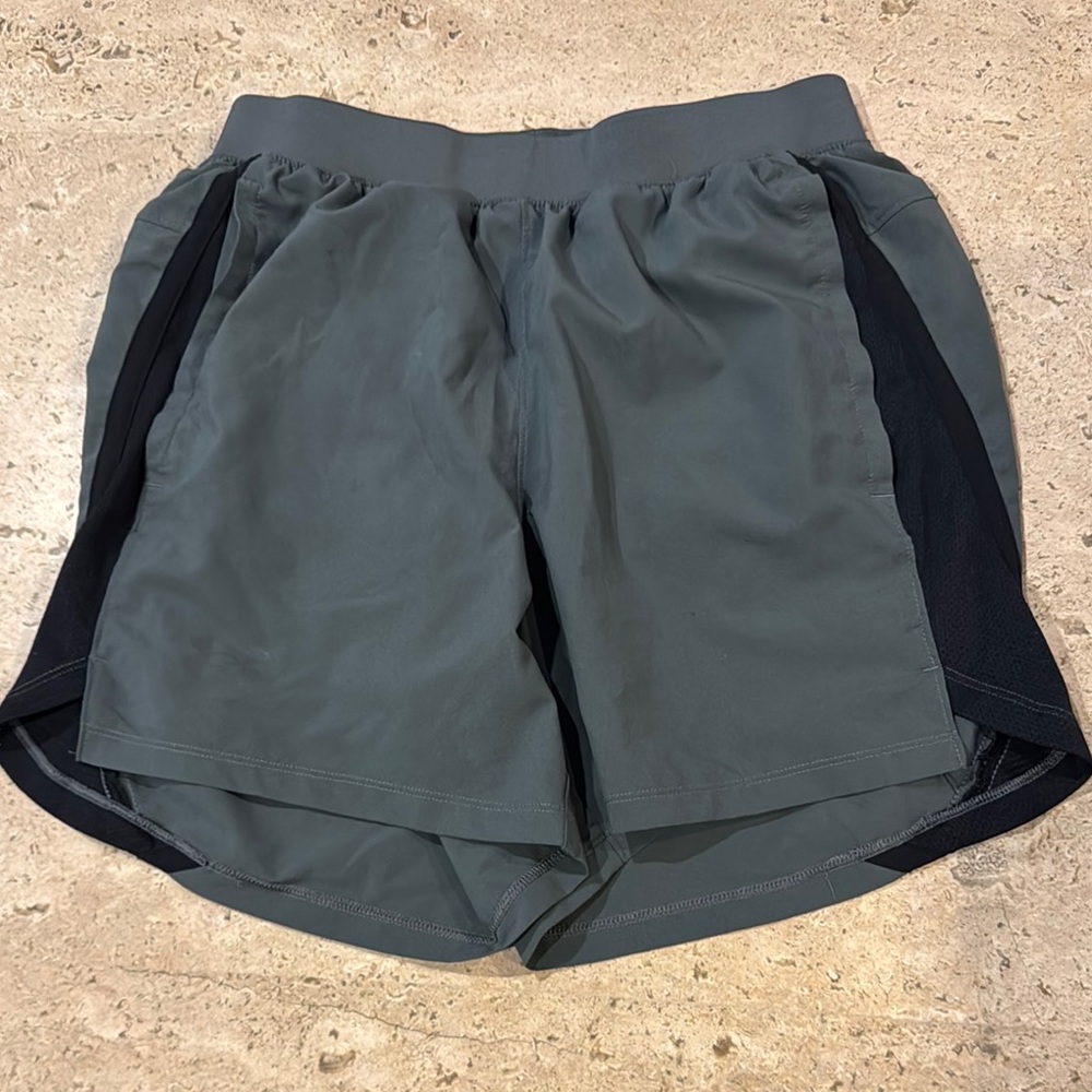 Under Armour Gray and Black Athletic Shorts with Elastic Waistband